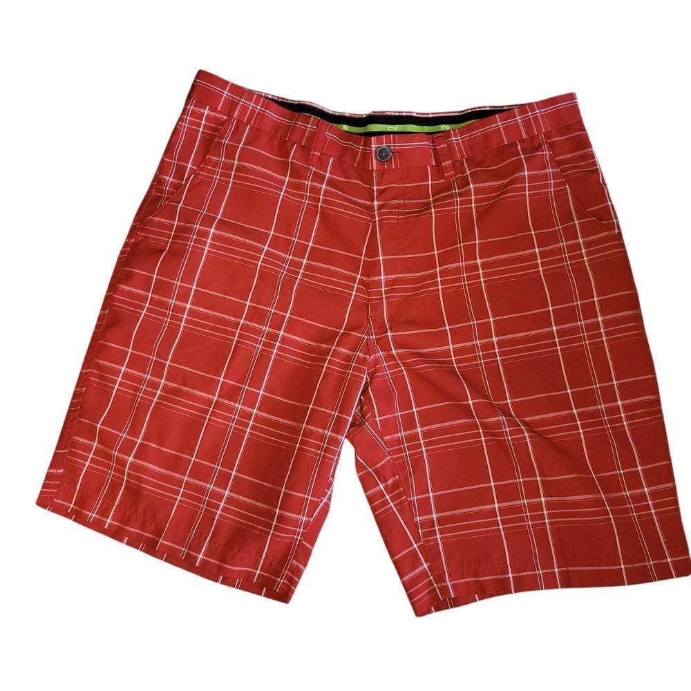 Red Plaid Athletic Shorts
